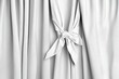 © hattaya - White Textured Curtains with Tied Knot Detail