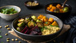 © CreativeTshirtDesign - Roasted Vegetable Bowl Featuring Brussel Sprouts Beets and Butternut Squash A Nutritious and Visually Appealing Meal
