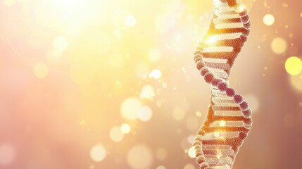 Poster - DNA Helix Structure with Bright Bokeh Background for Scientific and Educational Use