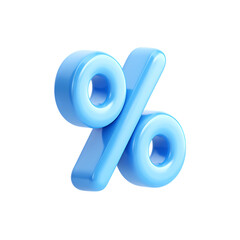 Aufkleber - 3d render of a glossy light blue percentage symbol