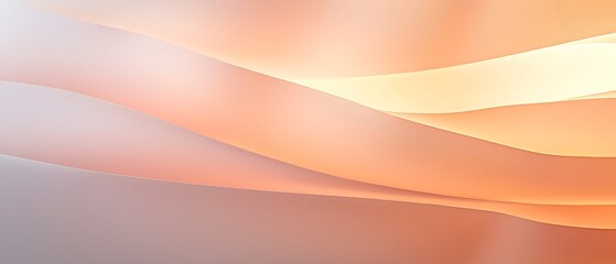 Poster - Soft Abstract Background with Flowing Curves in Warm Pastel Shades of Peach and Beige for Modern Design Use