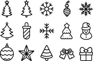 Poster - Black and white christmas icons and elements