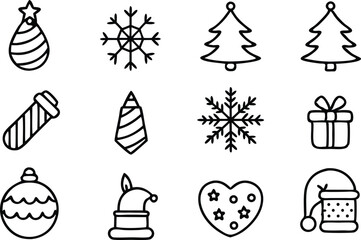 Poster - Christmas and winter holiday icon set