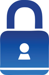 Poster - A blue padlock icon representing digital security and data protection