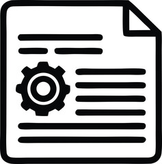 Poster - Document settings configuration gear icon illustration