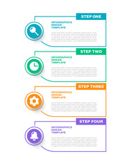 Aufkleber - Four steps or processes vertical infographic layout