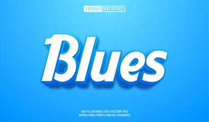 Leinwandbilder - Editable 3d text style effect - Blue text effect Template
