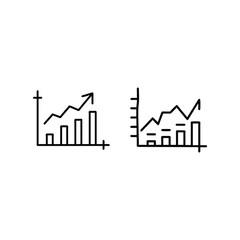 Poster - Vector art of two business graphs isolated on white background in black color showing growth