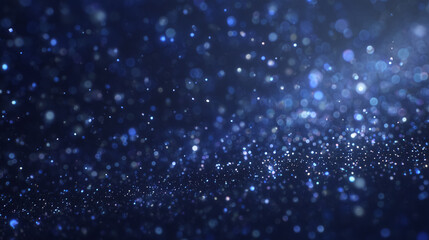 Poster - Shimmering blue bokeh dots create enchanting effect reminiscent of starry night. Soft focus background setting enhances depth and mood for design projects