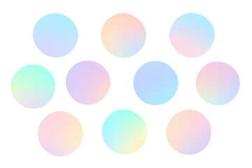 Poster - Nine colorful gradient circles creating a vibrant and modern design element, perfect for various design projects on transparent background