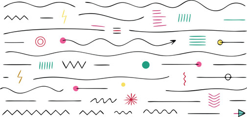 Poster - Abstract doodle design elements on white background