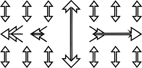 Poster - Black and white arrow directional vector illustration