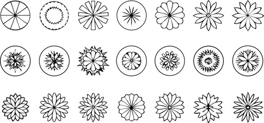 Poster - Collection of decorative circular floral designs