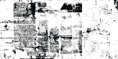 Poster - Vector old white newspaper paper grunge vintage background. Vector newspaper paper grunge vintage black and white poster with the words. Vector newspaper or magazine clippings