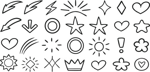 Poster - Hand drawn doodle icons for various design elements