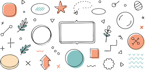 Poster - Hand drawn elements illustration on a white background