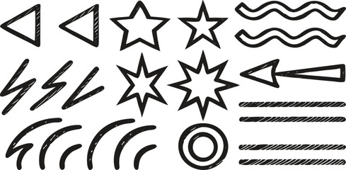 Poster - Hand drawn icon and symbol set