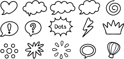 Poster - Hand drawn speech bubbles and decorative elements