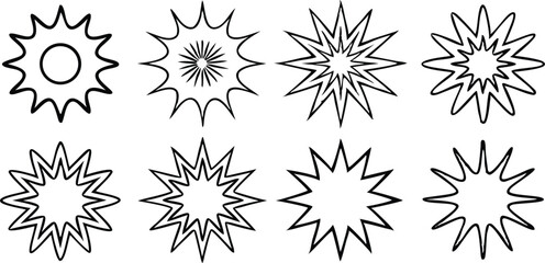 Poster - Set of black and white starburst vector elements
