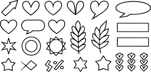 Poster - Simple black and white vector shape elements