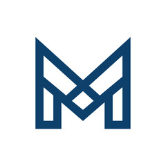 Leinwandbilder - Stylized Letter M Monogram with Geometric