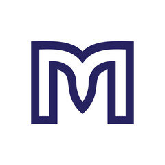 Leinwandbilder - Stylized Letter M Monogram with Geometric