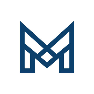 Stylized Letter M Monogram with Geometric