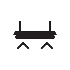 Poster - Simple modern desk icon vector. Minimalist table design for workspace, education, or home office visuals.