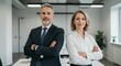 © Aj - Business leaders standing together in office