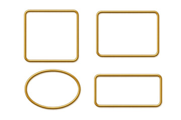 Poster - Golden frames of different shapes are displayed on a transparent background, offering versatile design options