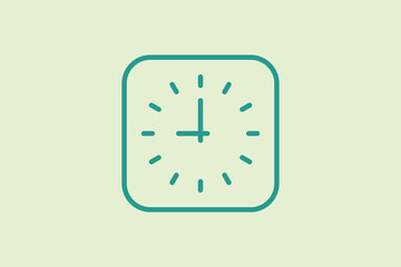 Poster - Clock icon. icon related to UI elements. suitable for web site, app, user interfaces,element, printable etc. line icon style. simple vector design editable