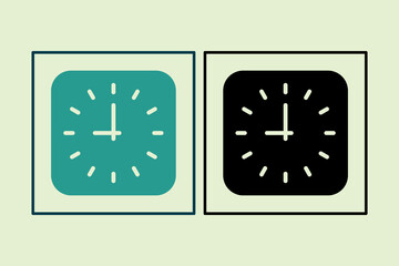 Poster - Clock icon. icon related to UI elements. suitable for web site, app, user interfaces,element, printable etc. solid icon style. simple vector design editable