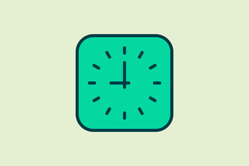 Poster - Clock icon. icon related to UI elements. suitable for web site, app, user interfaces,element, printable etc. flat line icon style. simple vector design editable