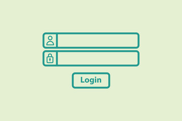Poster - Login icon. icon related to UI elements. suitable for web site, app, user interfaces,element, printable etc. line icon style. simple vector design editable