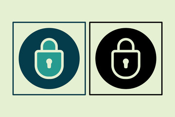 Poster - Lock icon. icon related to UI elements. suitable for web site, app, user interfaces,element, printable etc. solid icon style. simple vector design editable