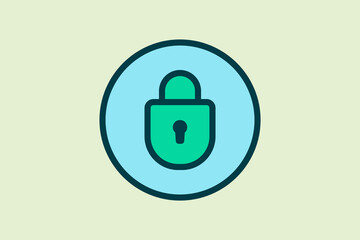 Fototapete - Lock icon. icon related to UI elements. suitable for web site, app, user interfaces,element, printable etc. flat line icon style. simple vector design editable