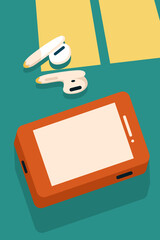 Poster - Smartphone and headset illustration