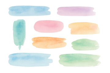 Leinwandbilder - Pastel watercolor brushstrokes layering dynamically, creating abstract artistic pattern with translucent overlapping color variations