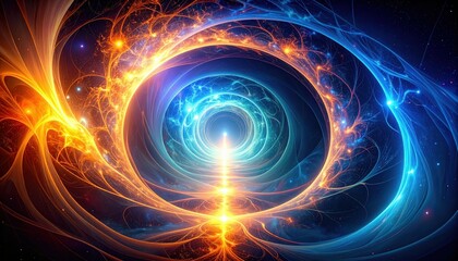 Poster - Swirling Energy Vortex Pathway in Abstract Colorful Design