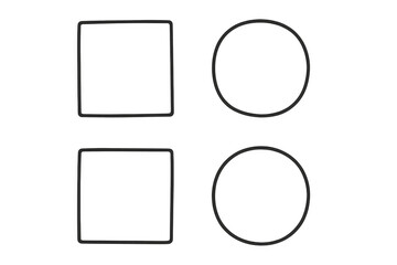 Poster - Simple geometric shapes creating a balanced composition, ideal for design projects needing a clean and modern feel