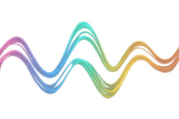 Poster - Abstract colorful wavy lines flowing on transparent background, creating a vibrant and dynamic visual effect