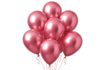 Aufkleber - Nine shiny pink balloons floating against a transparent background, perfect for party invitations, greeting cards, or any festive design