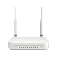 Poster - Modern Wireless Router with Antennas and LED Indicators for Home or Office Network Connectivity Transparent background or png