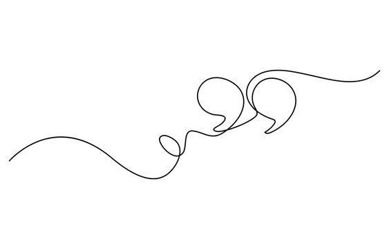 Communication Concept. Continuous Line Quotation Mark Illustration