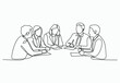 © NASRIN - One line drawing business team meeting collaboration