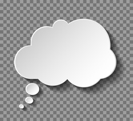Poster - White blank paper speech bubble with shadow - vector