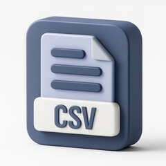 Poster - 3D Rendered CSV File Icon on White Background Representing Data Storage and Management for Business and Technology