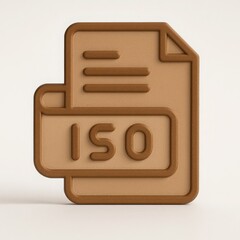 Poster - 3D Rendered ISO File Icon Representing Disc Image Storage for Software and Data Archiving Applications