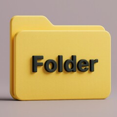 Poster - Yellow Folder Icon for File Organization and Data Management in a Digital System for Efficient Access