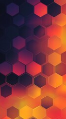 Aufkleber - Colorful Hexagonal Pattern, Abstract Background, Orange, Red, Purple, Geometric Design